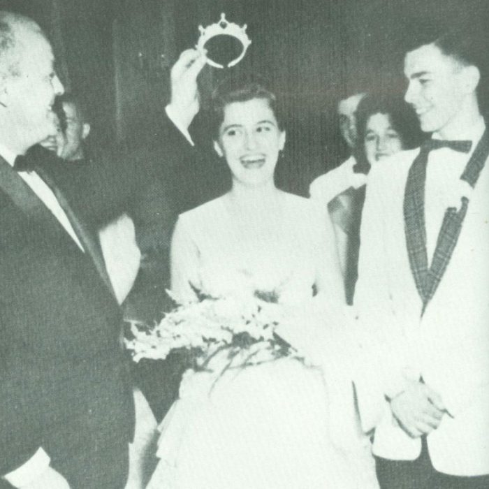 1960s prom queen getting crowned