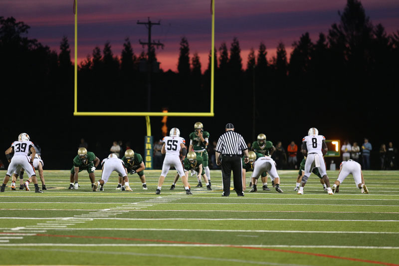 football game image at sunset