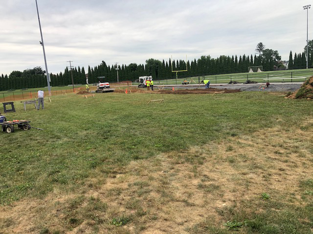 ground is cleared for new bleachers
