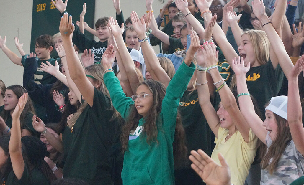 Students cheering