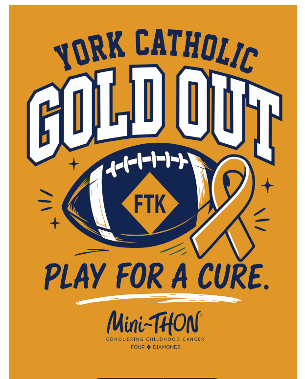 york catholic gold out play for a cure to pediatric cancer